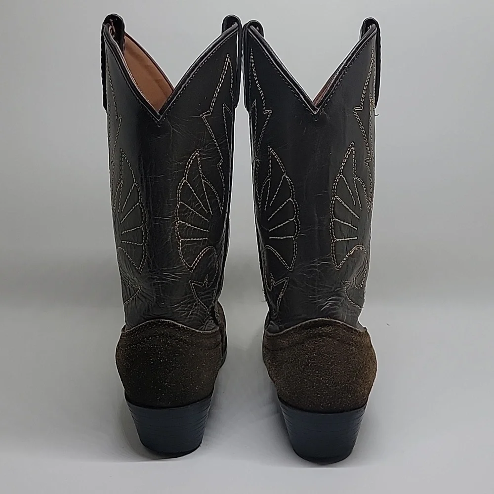 Acme Brown Suede Leather Cowboy Boots Kids (Read Flaws) Kids 4